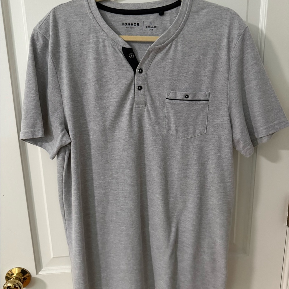 Connor Light Gray Casual Button Down Shirt